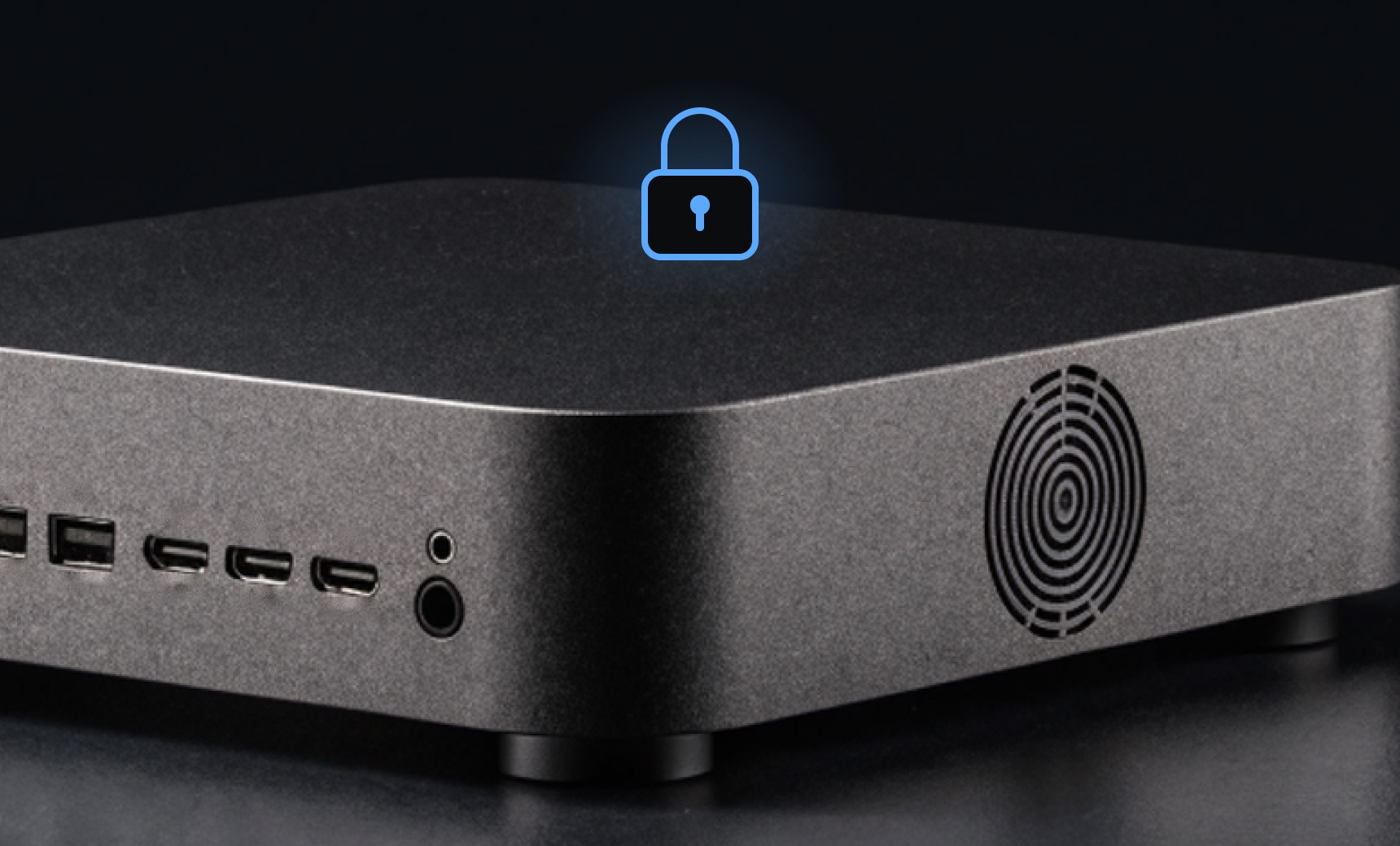 Nooni's in-store device with a lock symbol above it